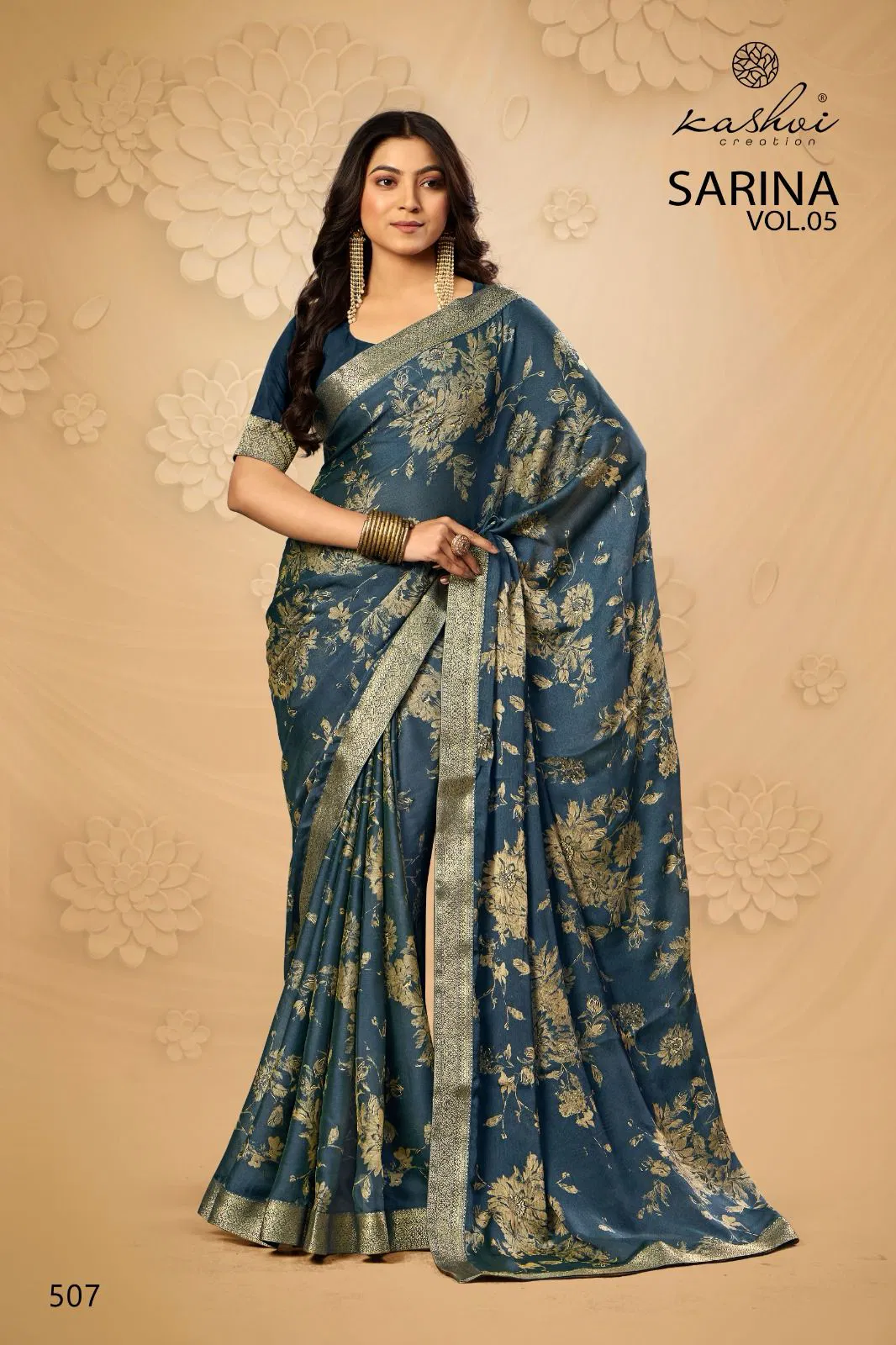 Sarina Vol 6 By Kashvi Pc Moss Printed Wholesale Saree Suppliers In Mumbai